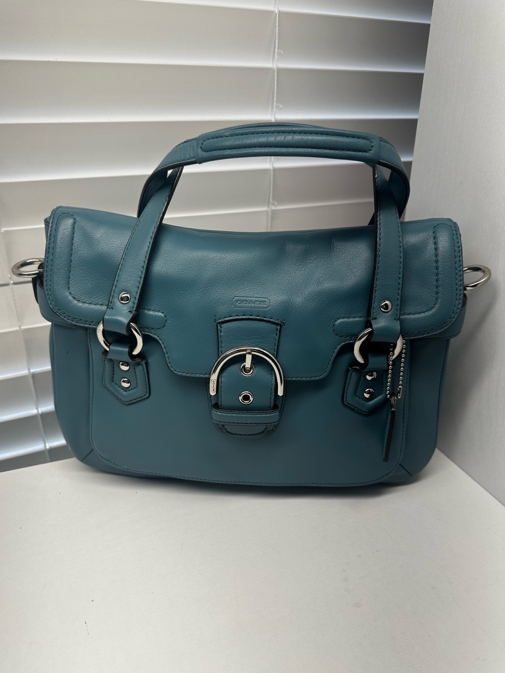 Coach Campbell Leather Eva Flap Satchel